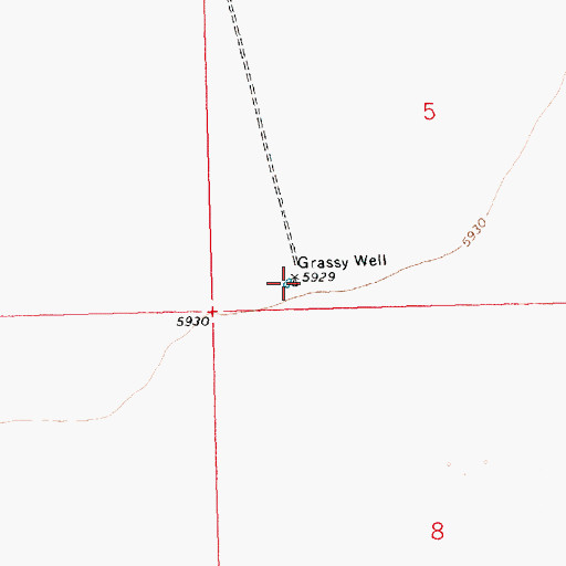 Topographic Map of Grassy Well, NV