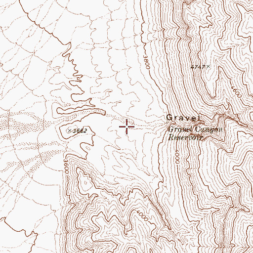 Topographic Map of Gravel Canyon, NV