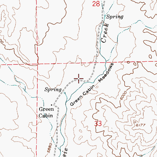 Topographic Map of Green Cabin Meadows, NV
