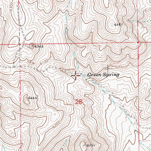 Topographic Map of Green Spring, NV