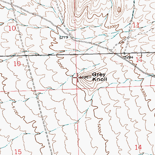 Topographic Map of Grey Knoll, NV