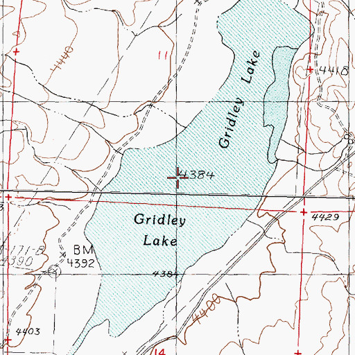 Topographic Map of Gridley Lake, NV