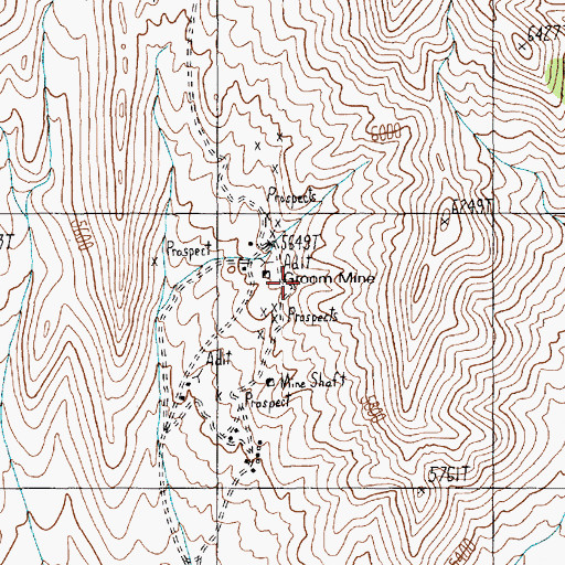 Topographic Map of Groom Mine, NV
