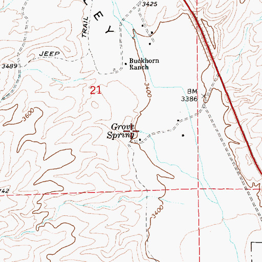 Topographic Map of Grove Spring, NV