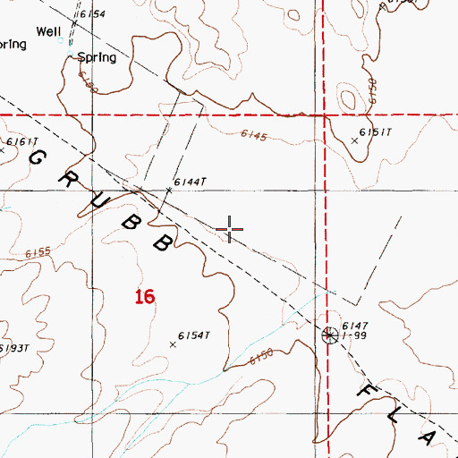 Topographic Map of Grubb Flat, NV