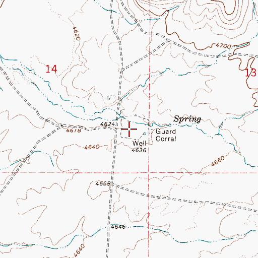 Topographic Map of Guard Corral, NV