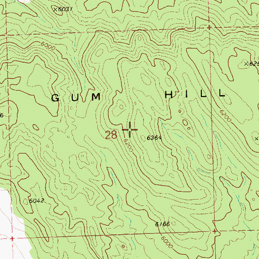 Topographic Map of Gum Hill, NV
