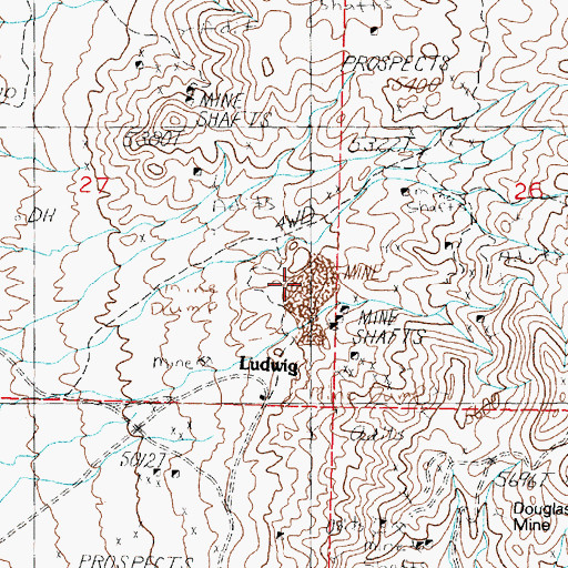 Topographic Map of Gypsum Mine, NV