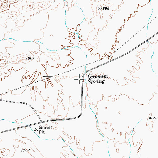 Topographic Map of Gypsum Spring, NV