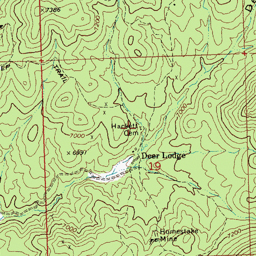 Topographic Map of Hackett Cemetery, NV