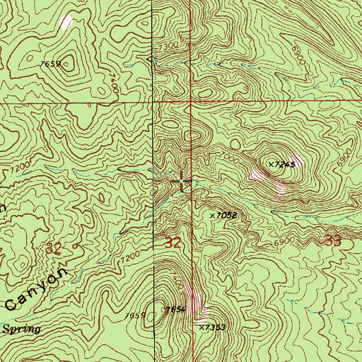 Topographic Map of Hacksaw Canyon, NV