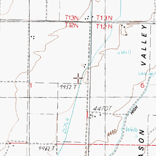 Topographic Map of Hall Ditch, NV