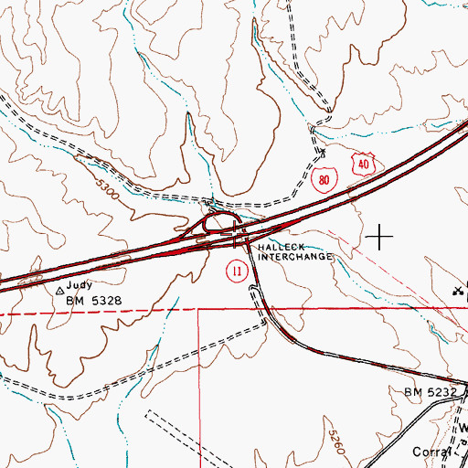 Topographic Map of Halleck Interchange, NV