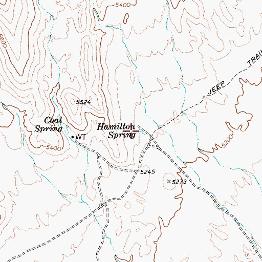 Topographic Map of Hamiton Spring, NV