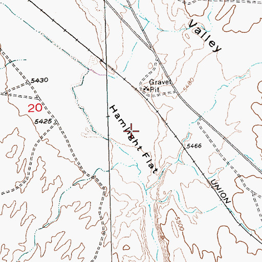 Topographic Map of Hamlight Flat, NV