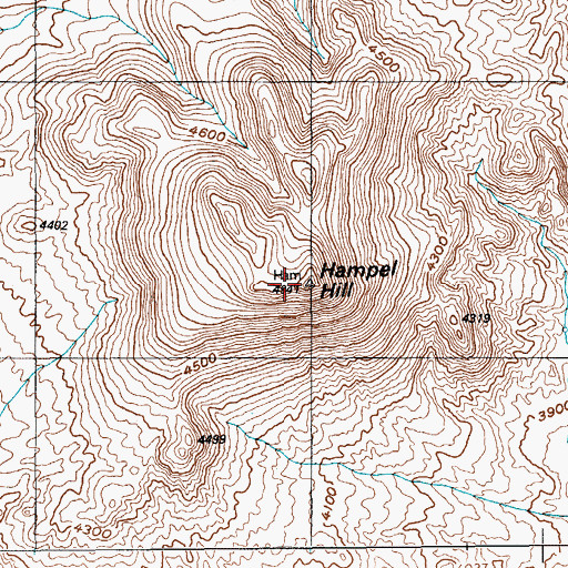 Topographic Map of Hampel Hill, NV