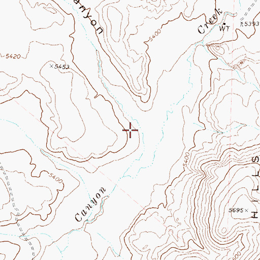 Topographic Map of Hanging Rock Canyon, NV
