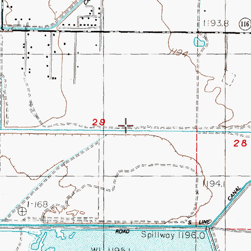 Topographic Map of Harmon Drain, NV