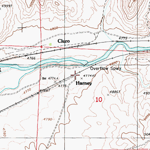 Topographic Map of Harney, NV