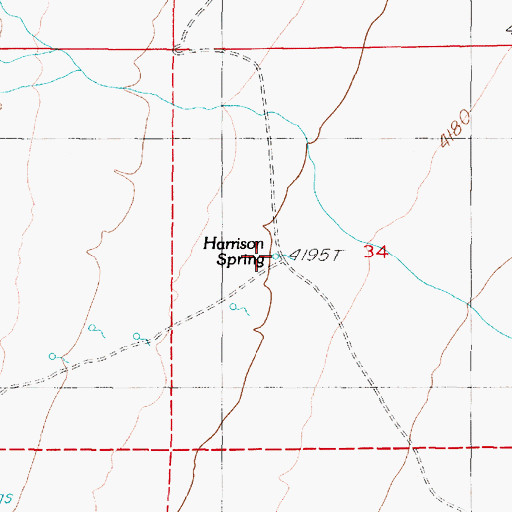 Topographic Map of Harrison Spring, NV