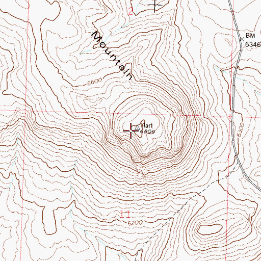 Topographic Map of Hart Mountain, NV