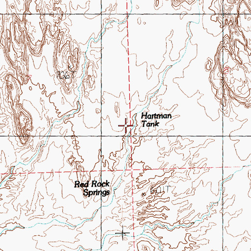 Topographic Map of Hartman Tank, NV