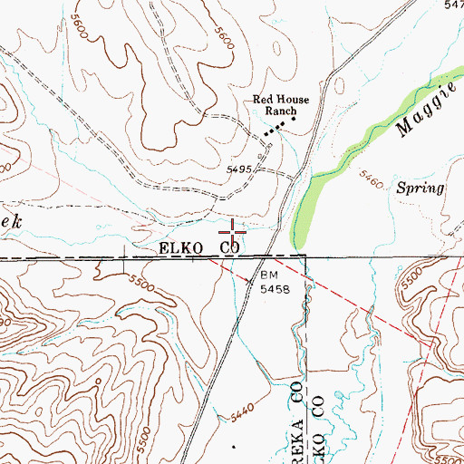 Topographic Map of Haskell Creek, NV