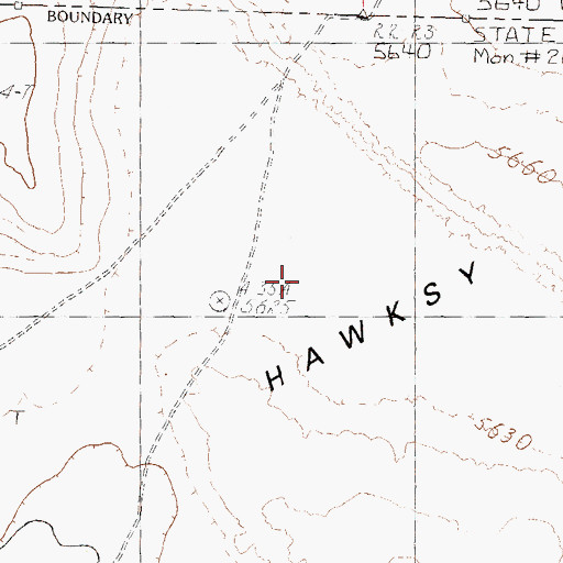 Topographic Map of Hawksy Walksy, NV