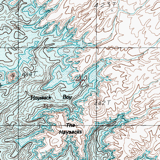 Topographic Map of Haystack Bay, NV