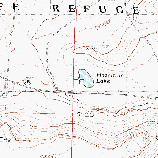 Topographic Map of Hazeltine Lake, NV