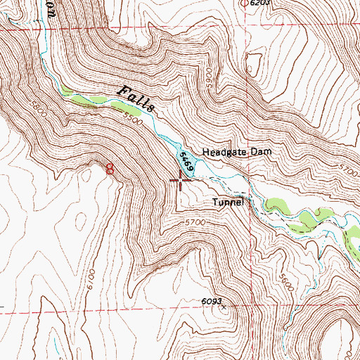 Topographic Map of Headgate Dam, NV