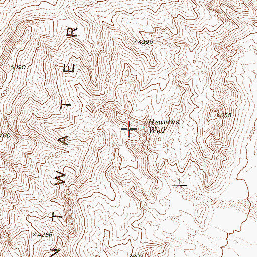 Topographic Map of Heavens Well, NV