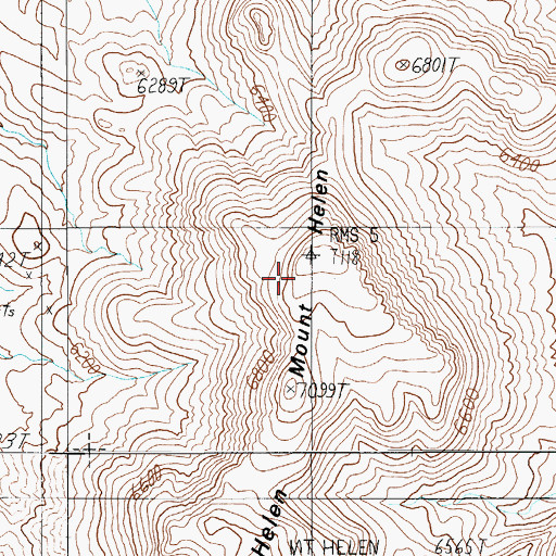 Topographic Map of Mount Helen, NV