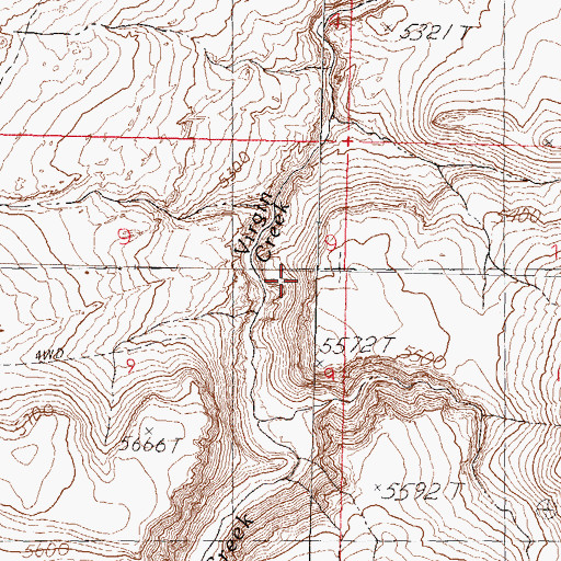 Topographic Map of Hell Creek, NV