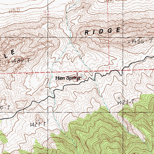 Topographic Map of Hen Spring, NV