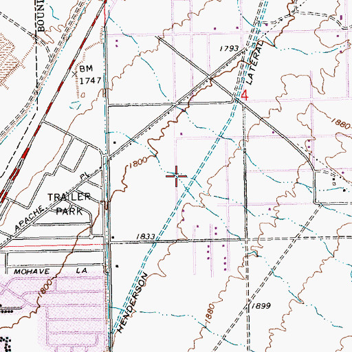 Topographic Map of Henderson Lateral, NV