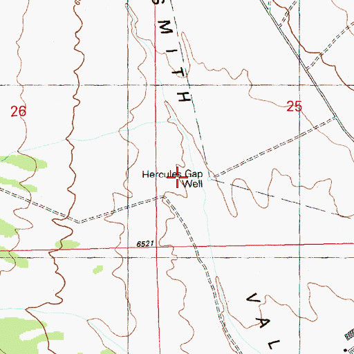 Topographic Map of Hercules Gap Well, NV