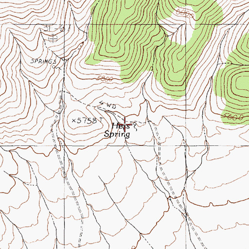 Topographic Map of Hess Spring, NV