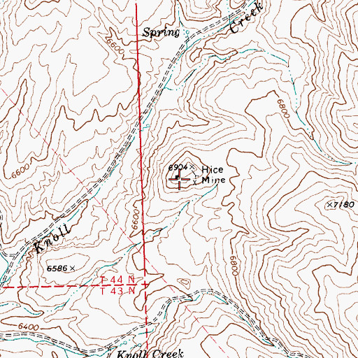 Topographic Map of Hice Mine, NV