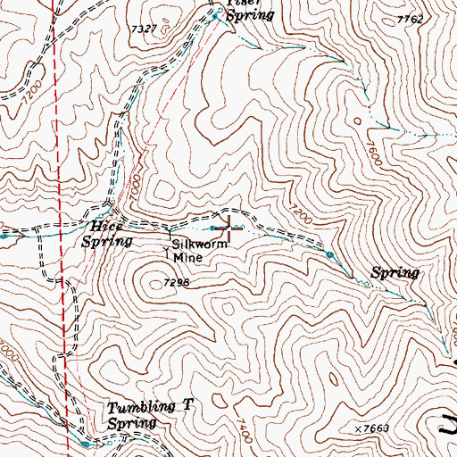 Topographic Map of Hice Spring, NV