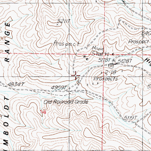 Topographic Map of High Grade Canyon, NV