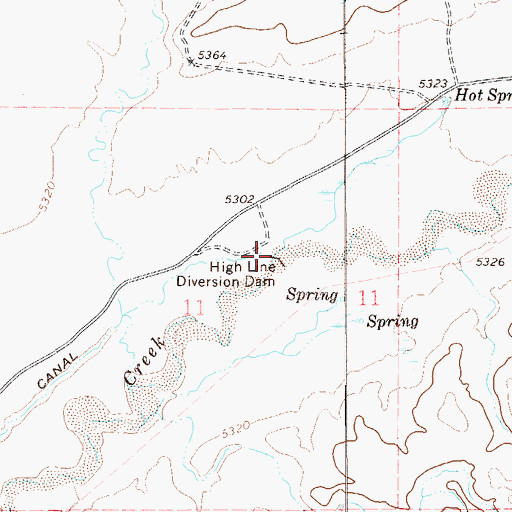 Topographic Map of High Line Diversion Dam, NV