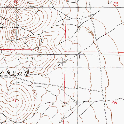 Topographic Map of Highrock Canyon, NV