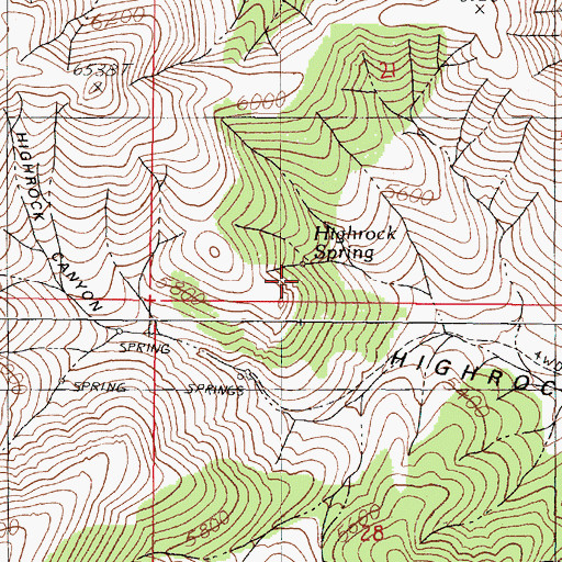 Topographic Map of Highrock Spring, NV
