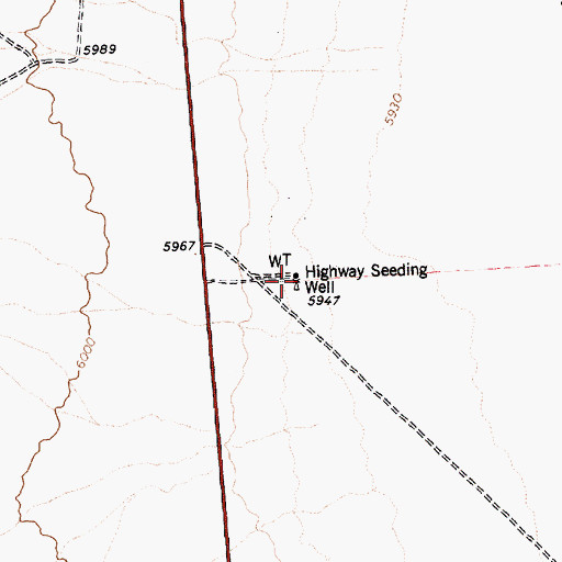 Topographic Map of Highway Seeding Well, NV