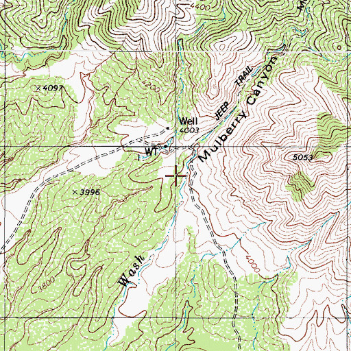 Topographic Map of Mulberry Canyon, AZ