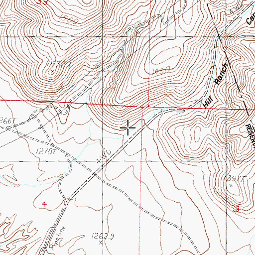 Topographic Map of Hill Ranch Canyon, NV
