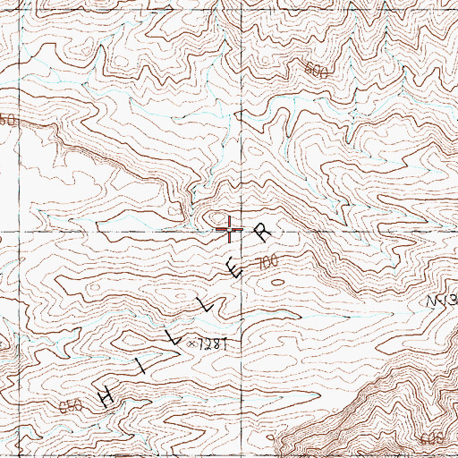 Topographic Map of Hiller Mountains, NV