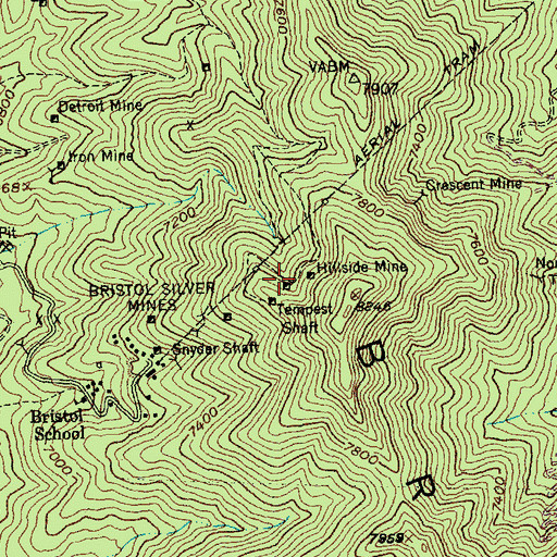 Topographic Map of Hillside Mine, NV