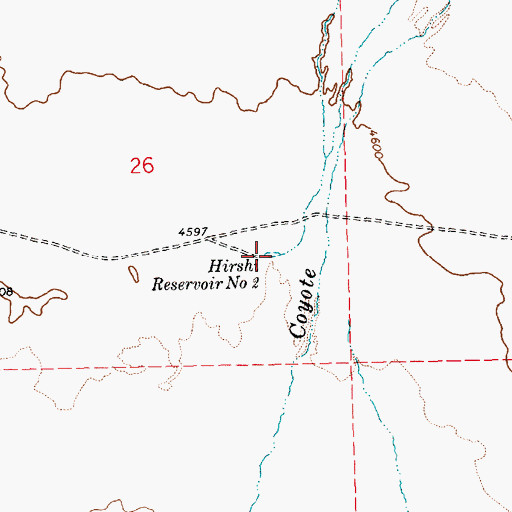 Topographic Map of Hirshi Reservoir Number Two, NV